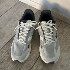 On Running Men's Gray and White Athletic Shoes